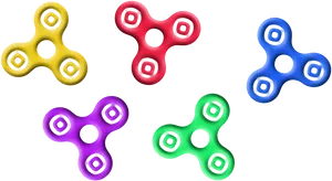 Colorful Fidget Spinners Collection PNG image