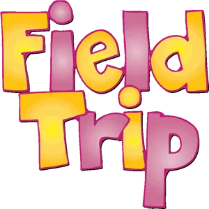 Colorful Field Trip Text Illustration PNG image