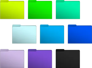 Colorful File Folders Array PNG