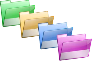 Colorful File Folders Icon PNG