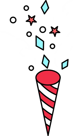 Colorful Firework Cone Clipart PNG image