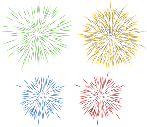 Colorful Fireworks Display Black Background PNG image