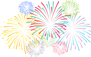 Colorful Fireworks Display Clipart PNG image