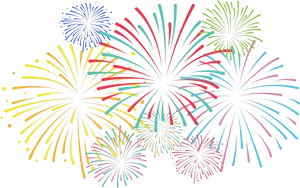 Colorful Fireworks Display Clipart PNG image
