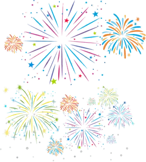Colorful Fireworks Display Diwali Celebration PNG image
