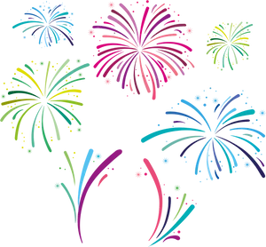 Colorful_ Fireworks_ Display_ Vector PNG image