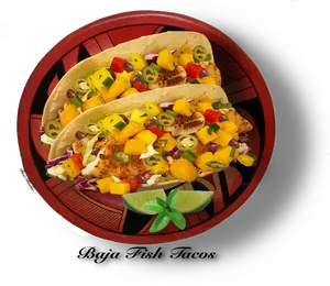 Colorful Fish Tacoswith Mango Salsa PNG image