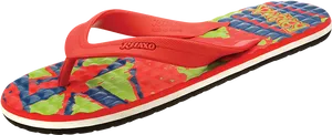 Colorful Flip Flop Sandal PNG image