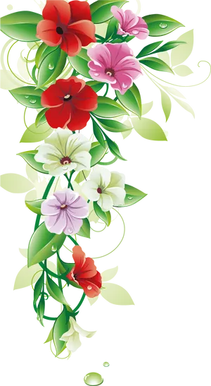 Colorful Floral Arrangement Graphic PNG