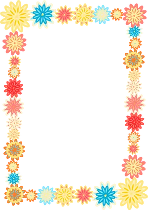 Colorful Floral Border Design PNG image