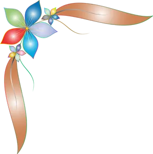 Colorful Floral Corner Design PNG image