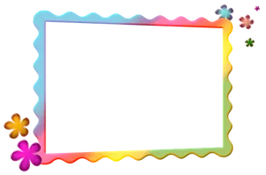 Colorful Floral Frame Template