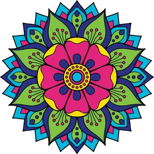 Colorful Floral Mandala Design