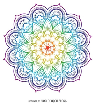Colorful Floral Mandala Design PNG image