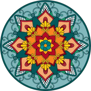 Colorful Floral Mandala Design