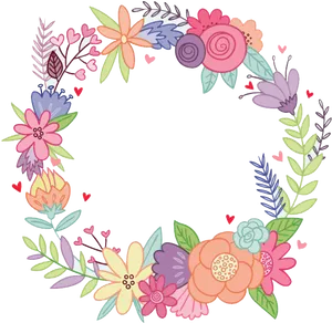 Colorful Floral Wreath Graphic PNG image
