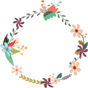 Colorful_ Floral_ Wreath_ Graphic PNG image