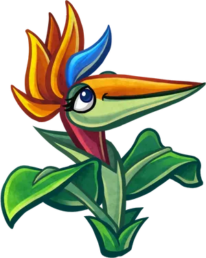 Colorful Flower Bird Illustration
