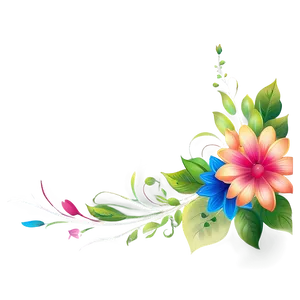 Colorful Flower Border PNG 21