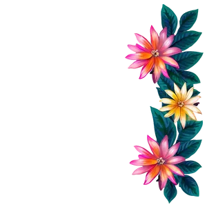 Colorful Flower Border Png 97 PNG image