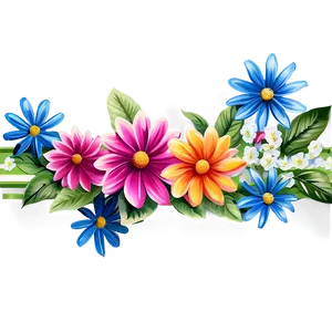 Colorful Flower Border PNG Ief58