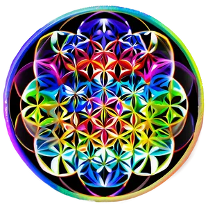 Colorful Flower Of Life Artwork PNG 06252024