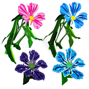Colorful Flower Outline PNG Gep49 PNG