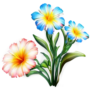 Colorful Flower Outline Png Ryv35 PNG image