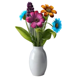 Colorful Flowers In Vase PNG 06272024