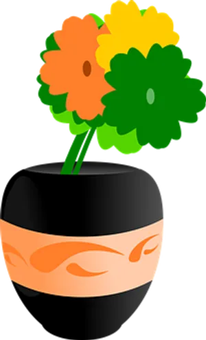 Colorful Flowersin Decorative Vase