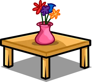 Colorful Flowerson Table Clipart PNG