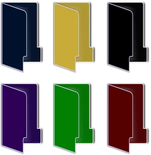Colorful Folder Icons Set PNG