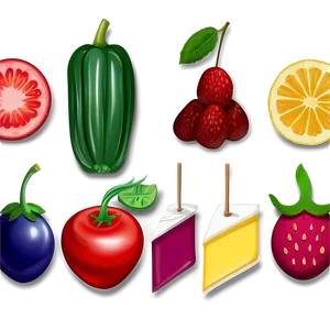 Colorful Food Illustrations Png Xpa7 PNG image