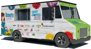 Colorful_ Food_ Truck_ Advertising_ Healthy_ Eating PNG image