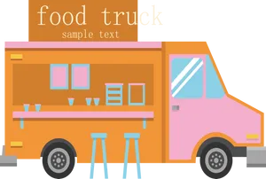 Colorful Food Truck Vector Illustration PNG