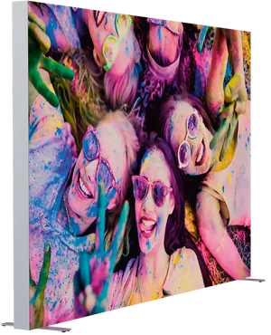 Colorful Friends Celebration Canvas Print PNG