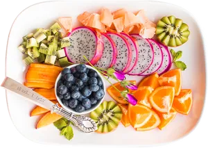 Colorful Fruit Platter Assortment PNG image