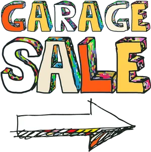 Colorful Garage Sale Sign PNG image