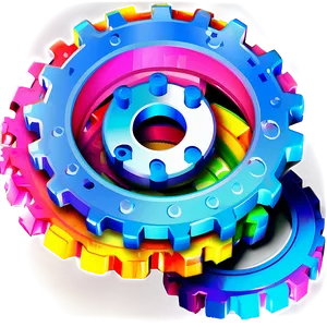 Colorful Gear Icon PNG Sdt PNG