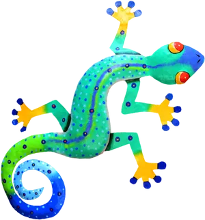 Colorful Gecko Illustration PNG image
