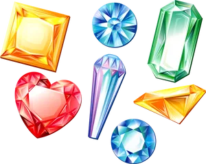 Colorful Gemstone Collection PNG image