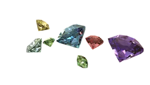 Colorful Gemstones Floating Transparent Background PNG image