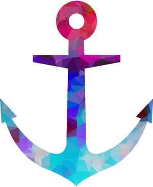 Colorful Geometric Anchor Art PNG image