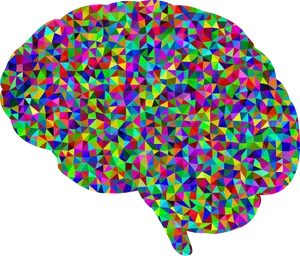 Colorful Geometric Brain Pattern PNG