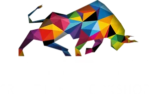 Colorful Geometric Bull Logo PNG image