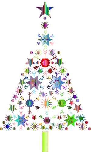 Colorful Geometric Christmas Tree PNG image