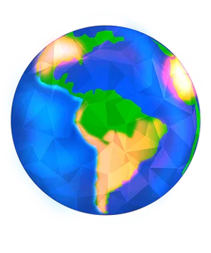 Colorful Geometric Earth Globe PNG image