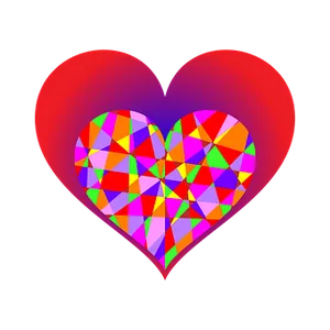 Colorful Geometric Heart Design PNG image