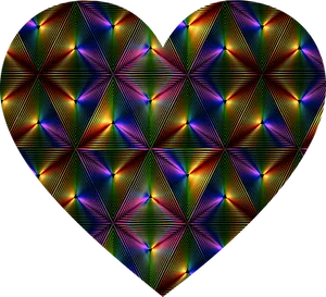 Colorful Geometric Heart Pattern PNG image