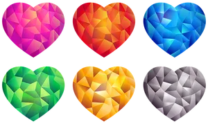 Colorful Geometric Hearts